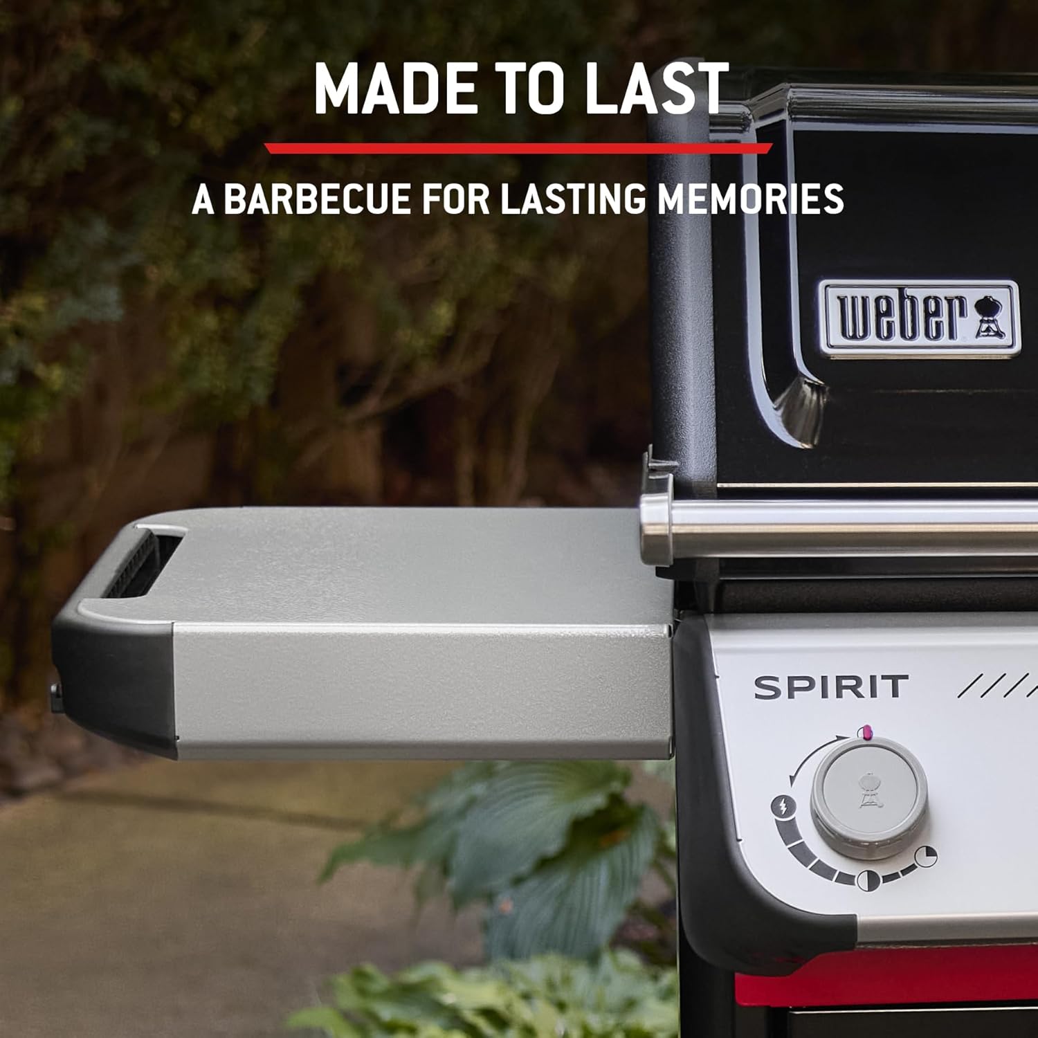 Weber - Spirit E-410 série - 51x46 cm - 4 brûleurs, grille chaleur uniforme, rails Works, Noir/Argent E-410