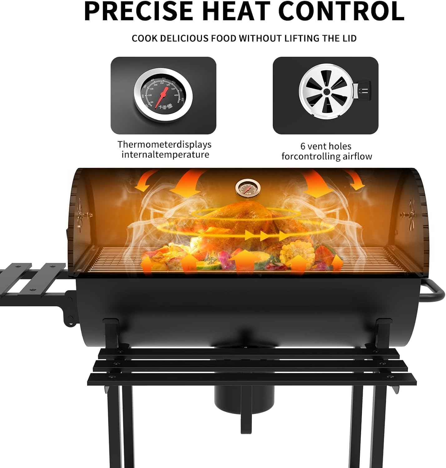 Teeno - barbecue boule XXL - deux étagères, évent réglable, housse.