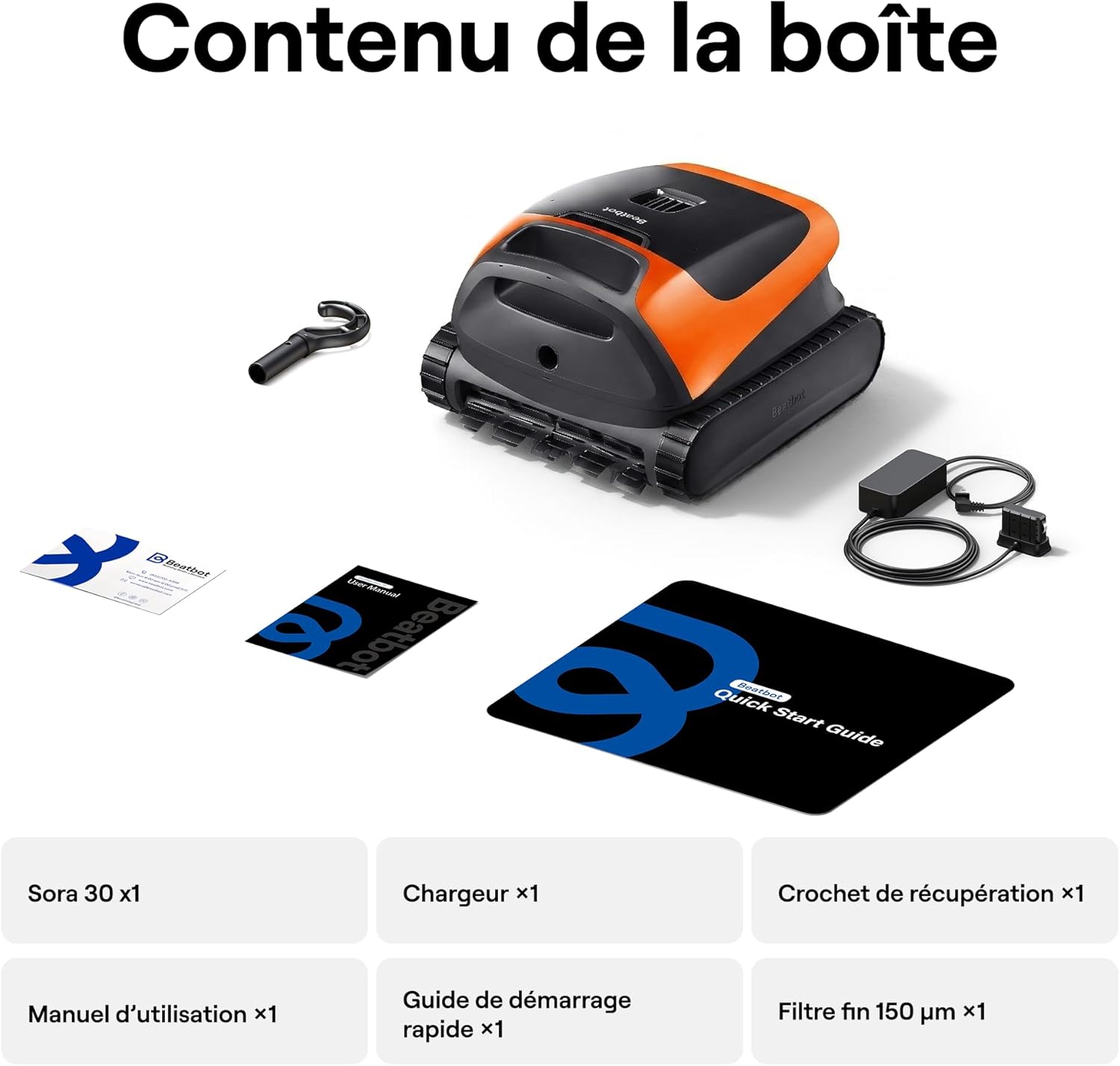 Beatbot – Sora 30 – nettoyage complet piscine – sans fil, autonomie 5h