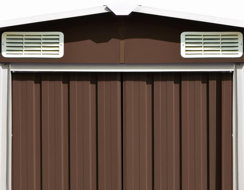 Générique Abri de Jardin 257x489x181 cm Métal Marron,Maison & Jardin, Pelouses & Jardins, Vie en extérieur, Structures extérieures, Cabanes & abris de Jardin, Brun (Poids 105.6KG)