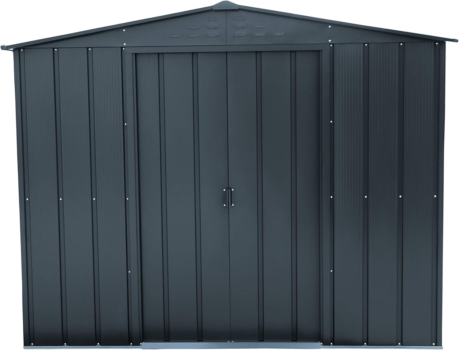 Duramax TOP Shed 8 x 6 (4.37 m²) Abri de jardin en métal, fabriqué en acier galvanisé, structure de toit renforcée, abri de jardin en métal sans entretien et résistant aux intempéries, Anthracite