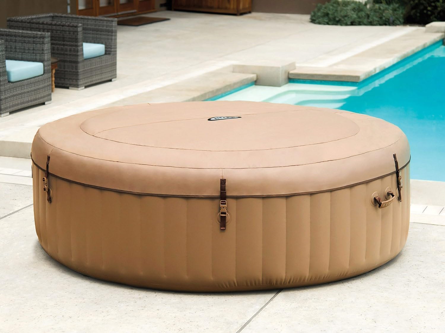 Intex Whirlpool Spa Bain à remous Bubble Massage Ø 216 x 71 cm Beige