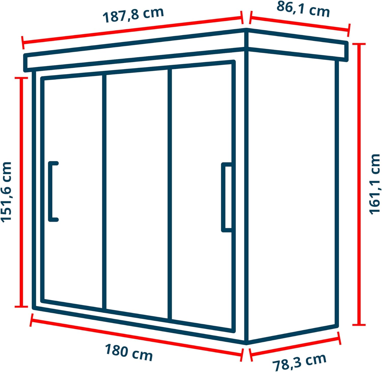 GFP Primeyard Armoire de Jardin en métal 180x78x161 cm Abris de Jardin Anthracite, Plancher Inclus