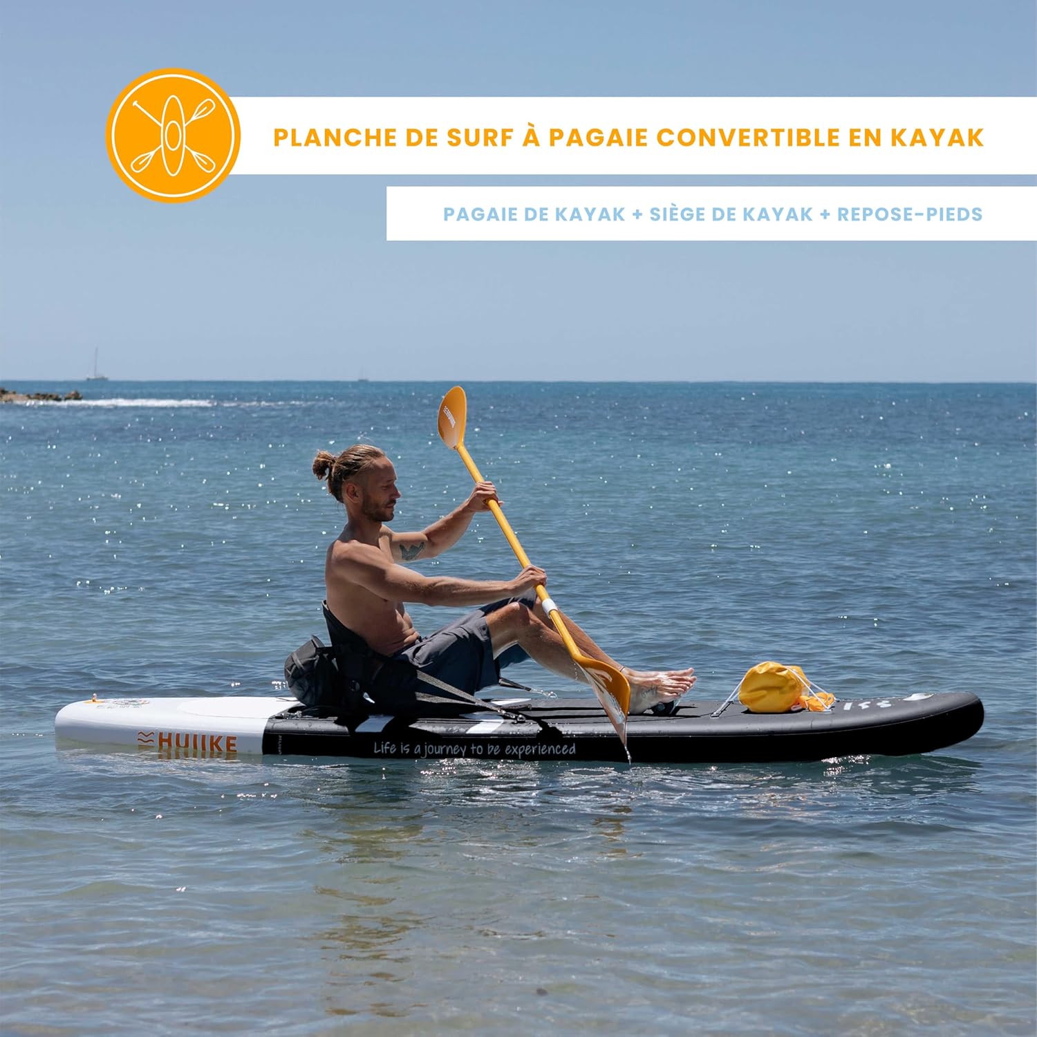 HUIIKE - Paddle gonflable adulte, 305x84x15 cm, kit complet, grande stabilité, 130 kg