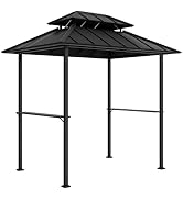 Outsunny Tonnelle de Barbecue abri Barbecue à Double-Toit Rigide, tonnelle de Jardin extérieur av...