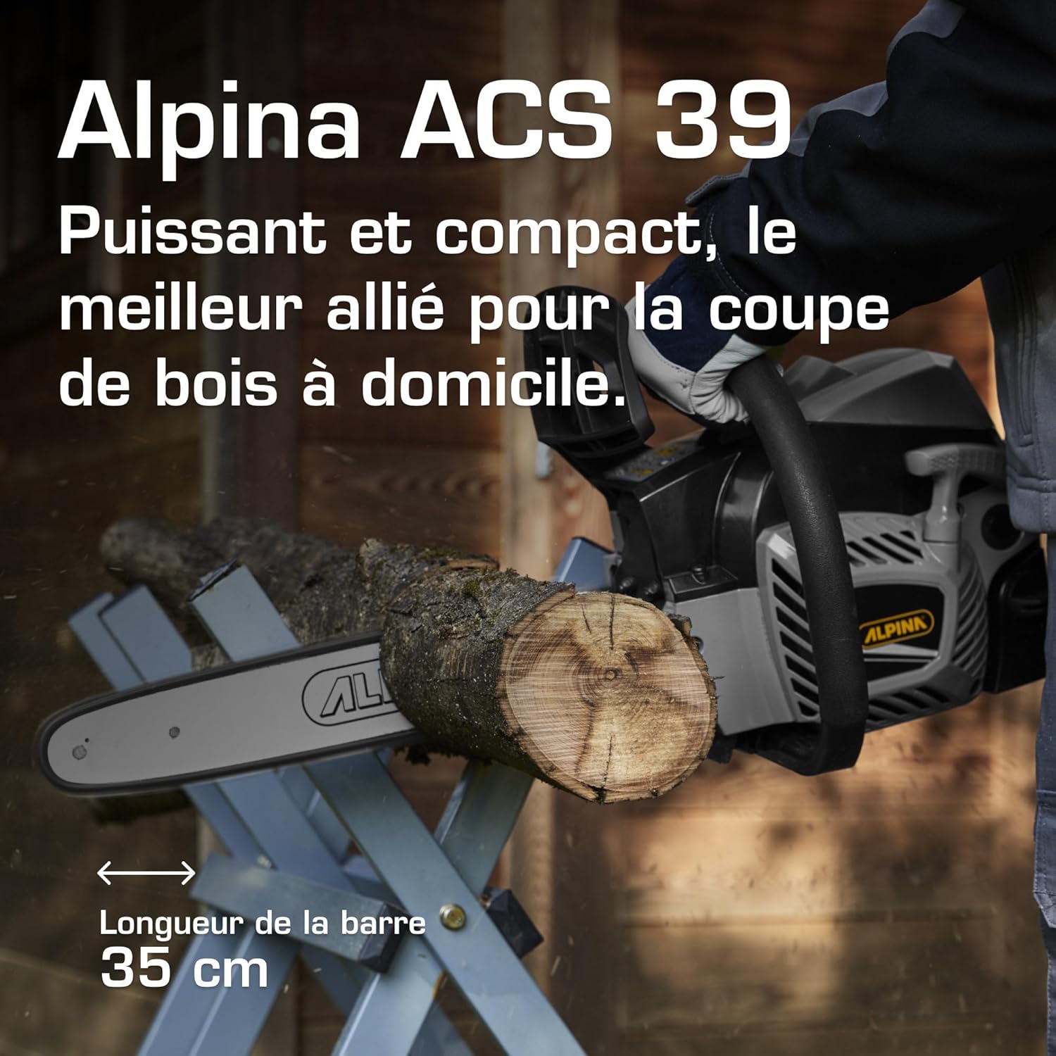 Alpina – ACS 39 – 37,2 cc – 35 cm – démarrage facile, pompe automatique
