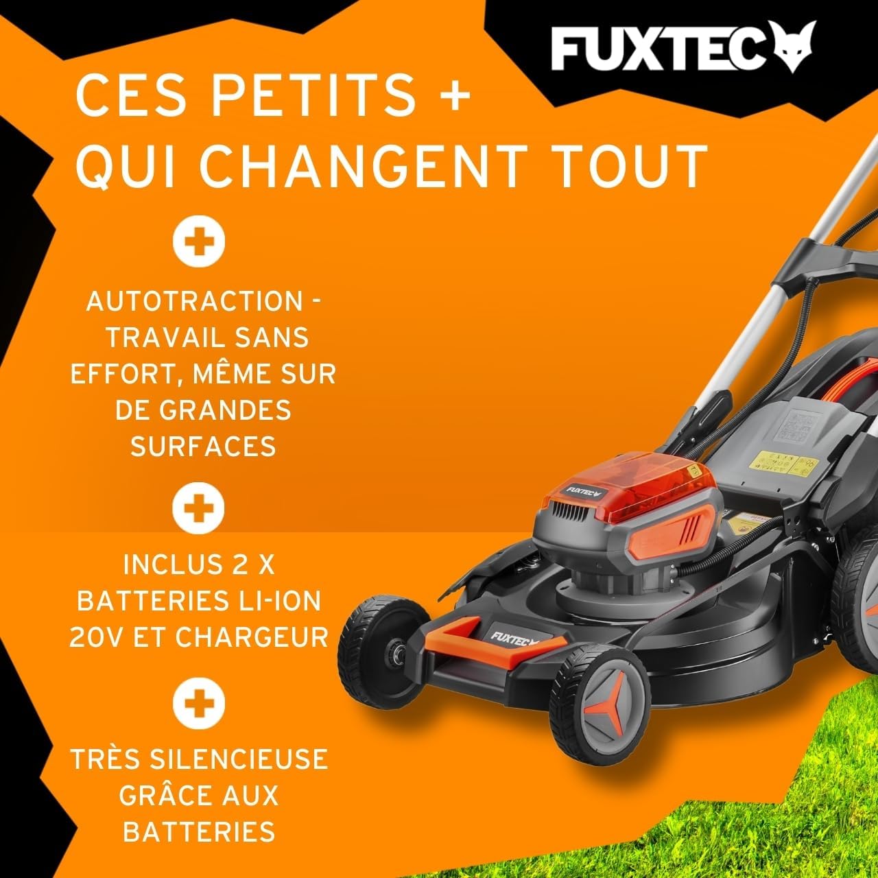 FUXTEC - tondeuse autotractée 51cm, 40V, mulching, 50L E2RM51