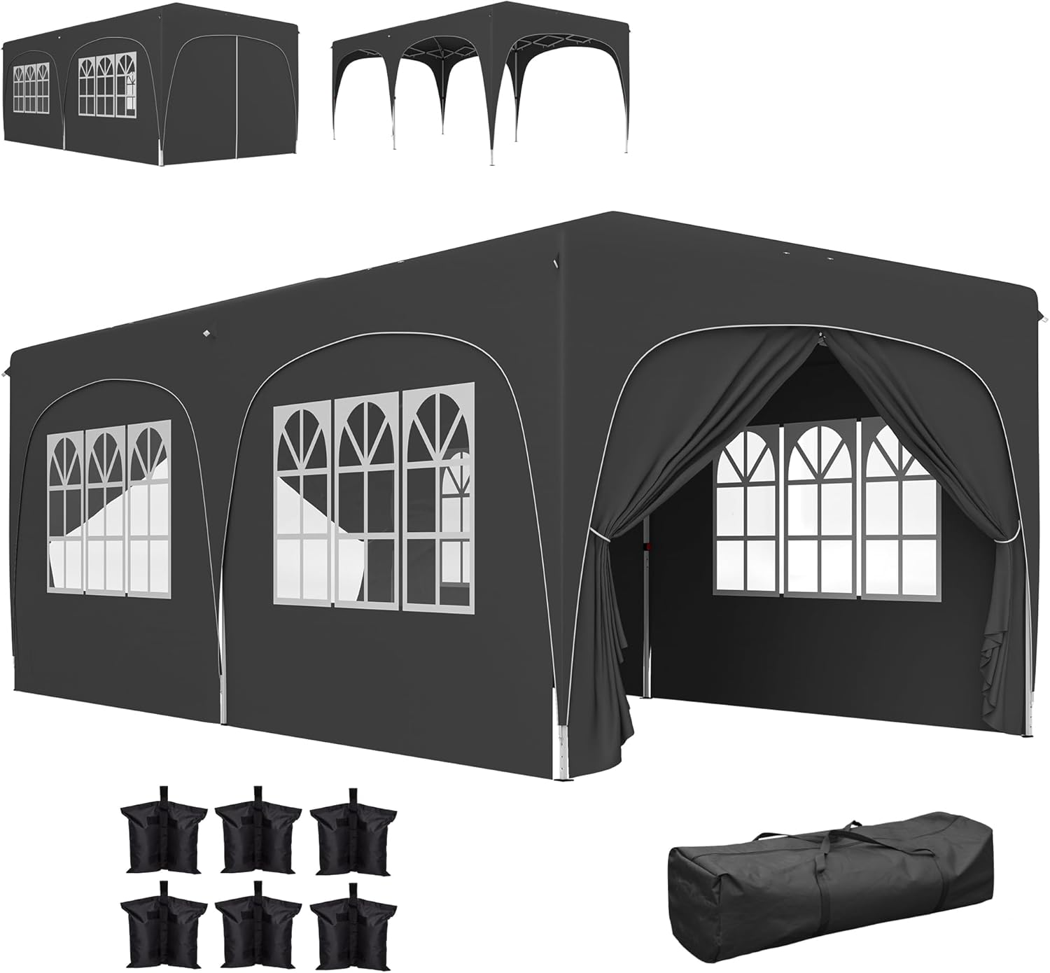 Outsunny - tonnelle pliante pop up - 3x6m - UPF50+, réglable, sac transport