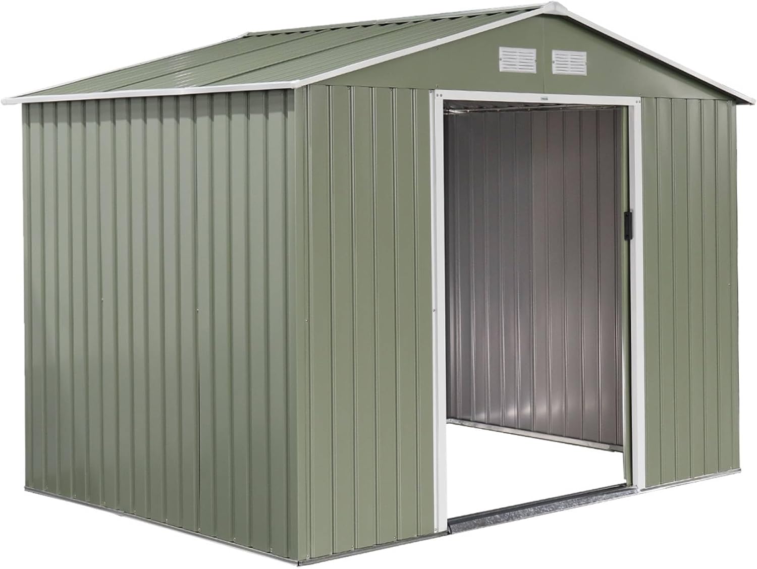 Alice's Garden - FERRAIN - 5,29m² - métal, double porte, fixation sol, vert et blanc