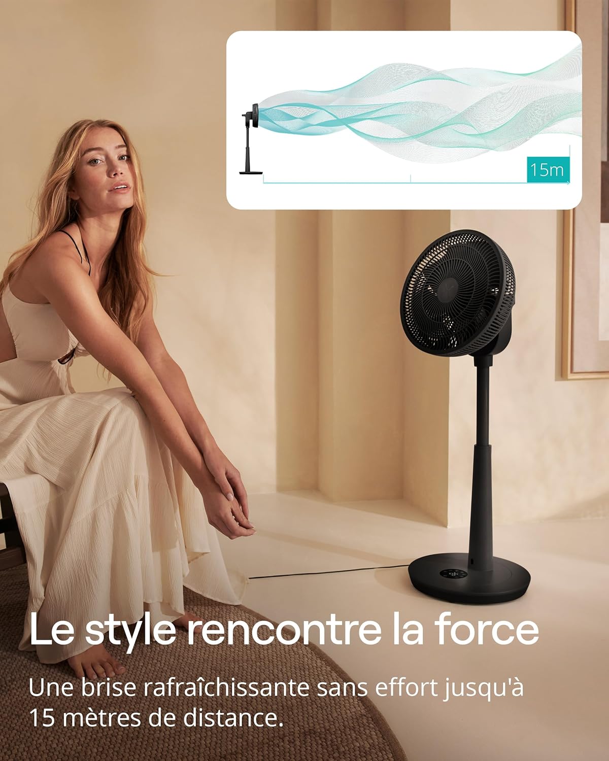 Duux - Whisper 3 - 73-95 cm - 26 vitesses, minuterie, mode nuit