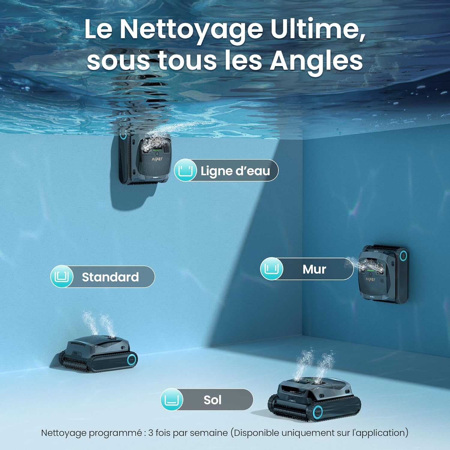 AIPER - Scuba X1 série - filtration ultra-fine, navigation intelligente, nettoyage ligne d’eau - SCUBAX1
