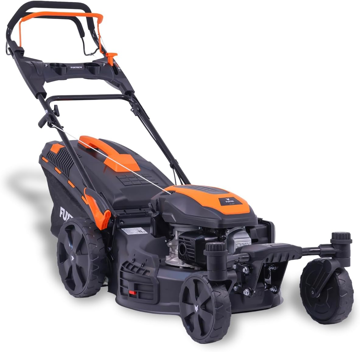 FUXTEC Tondeuse à Gazon Thermique 4 en 1 avec Roues Avant Pivotantes FX-RM5170agile - 2,9kW | Largeur de Coupe 51cm | 25mm-75mm Bac 60L, Mulching & éjection latérale
