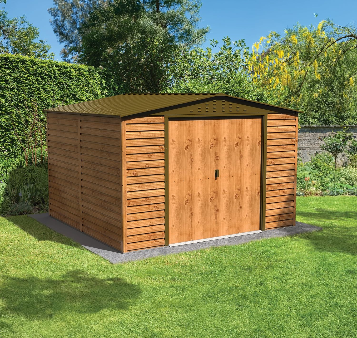 Duramax - Alpine série - 10x10 (9,75m²) - abri métal toit renforcé, acier galvanisé, sans entretien
