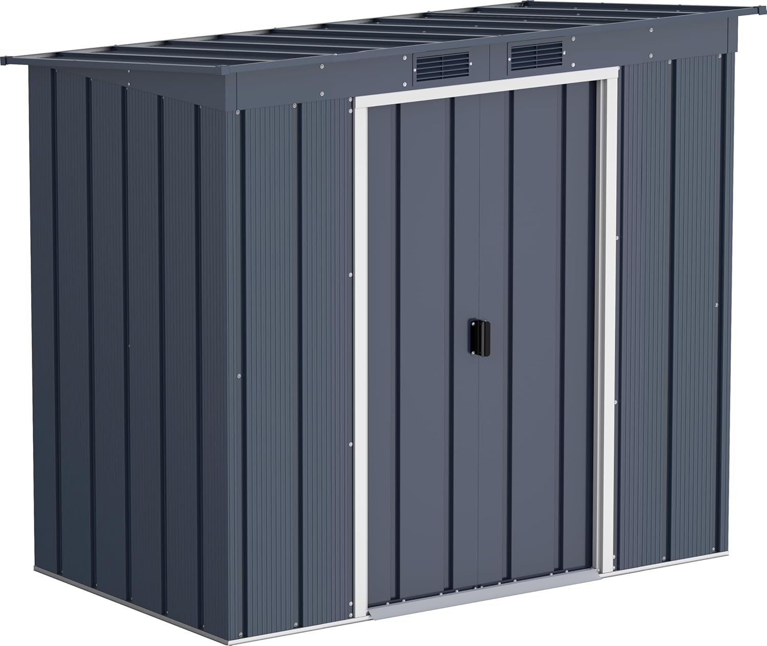 Duramax ECO 6 x 4 (2.17 m²) abri de jardin en métal à toit pentu, Abri de jardin en métal galvanisé à chaud, Abri de stockage d'outils, structure de toit renforcée, anthracite