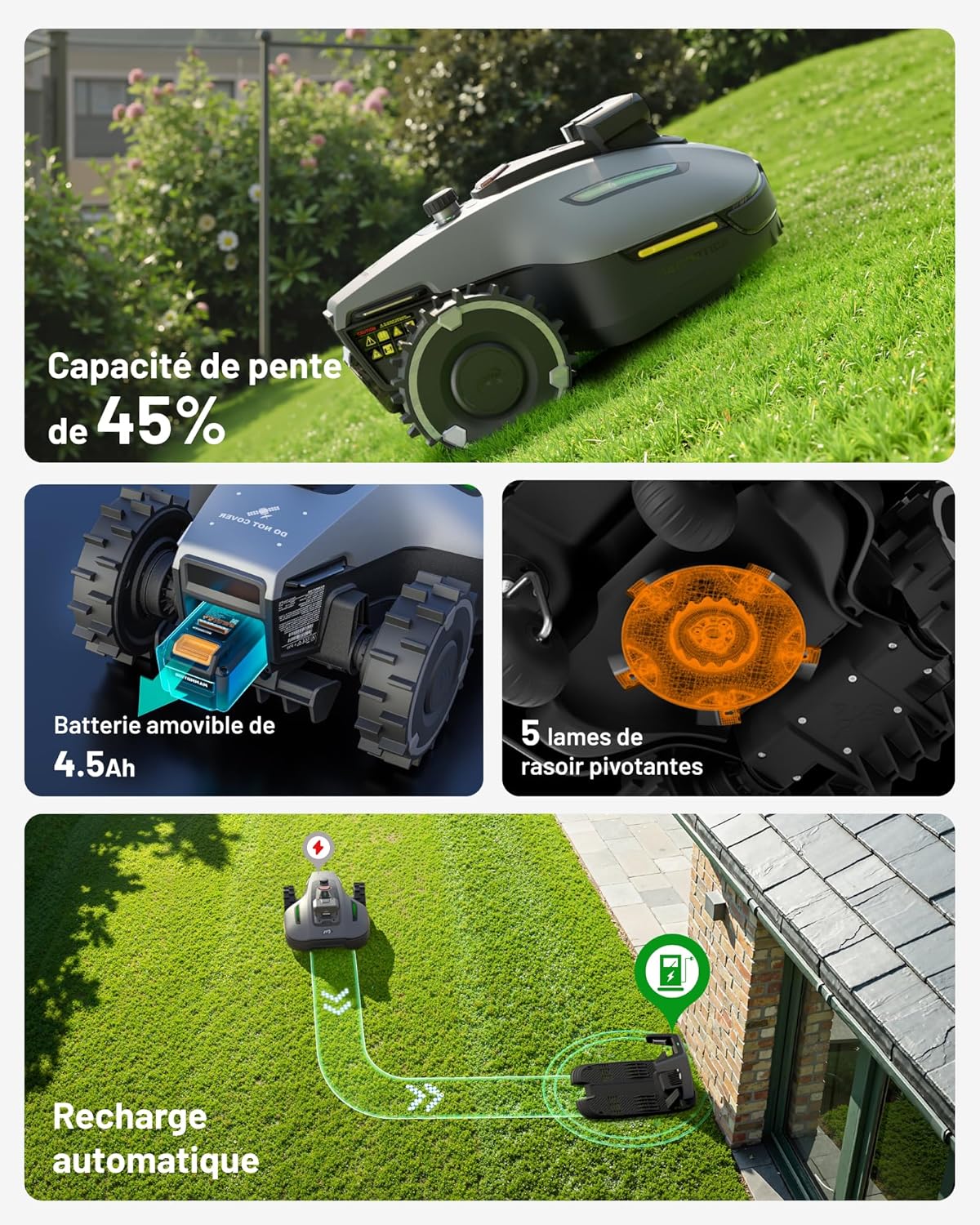 Mammotion - YUKA Mini - 700 m² - tondeuse robot AI vision triple caméra YUKA Mini