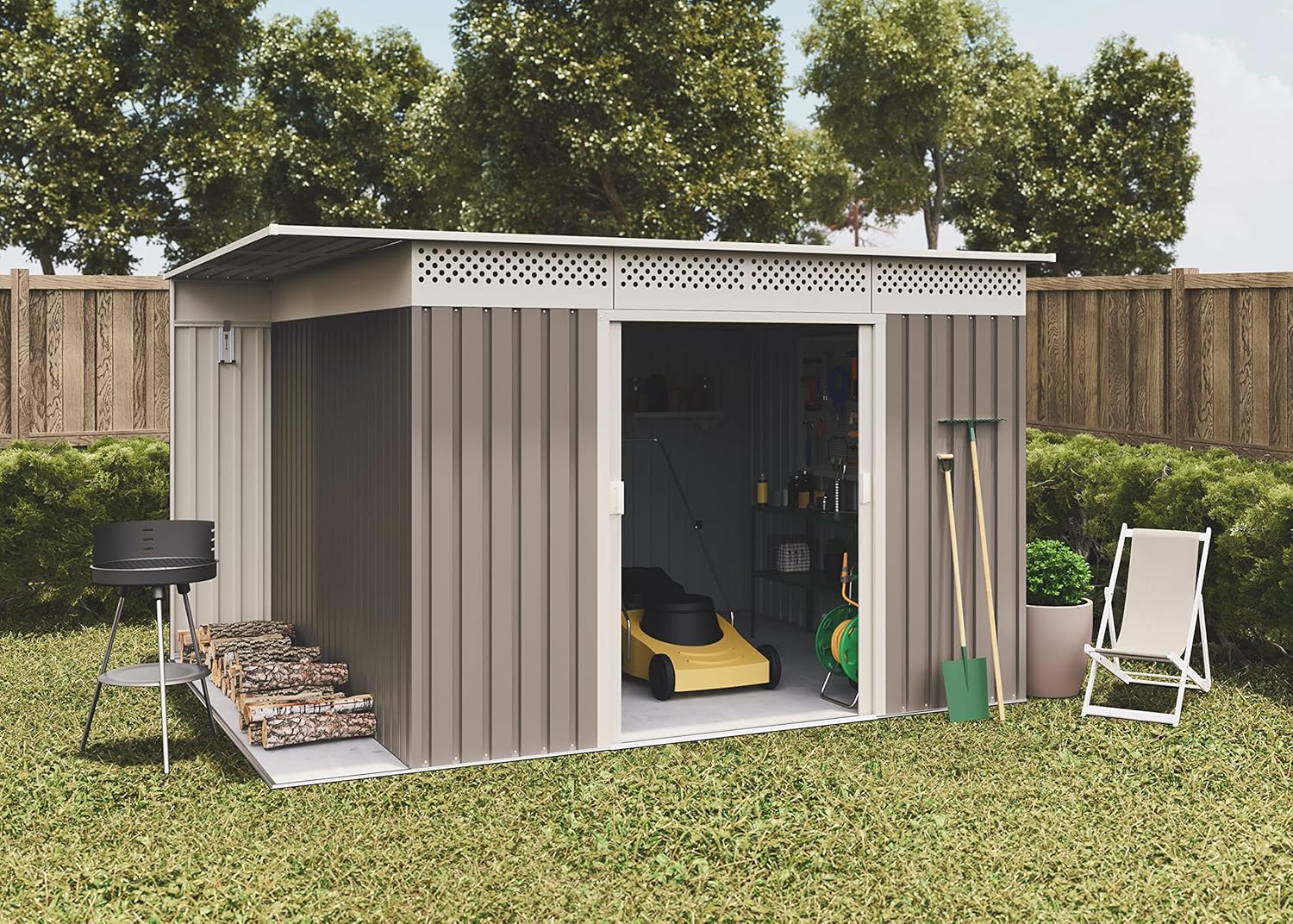 Hoggar Abri de Jardin Premium Orebro 8.96 m2 - Garantie 10 Ans - 269x333x189cm