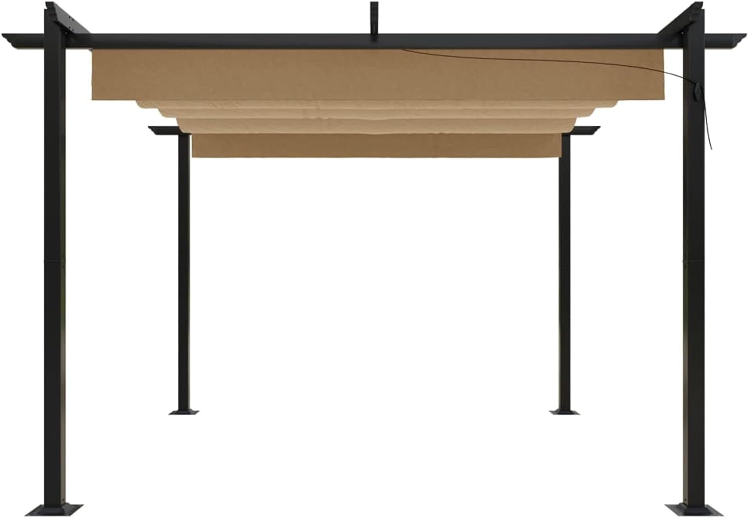 Homgoday - pergola extensible toit ouvrant - 3x3m - UV, jardin, taupe