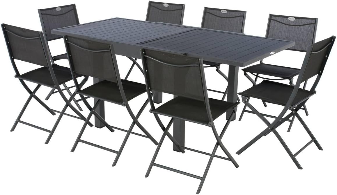 Hespéride - Piazza extensible - 180/240x90 cm - alu gris, 8 places