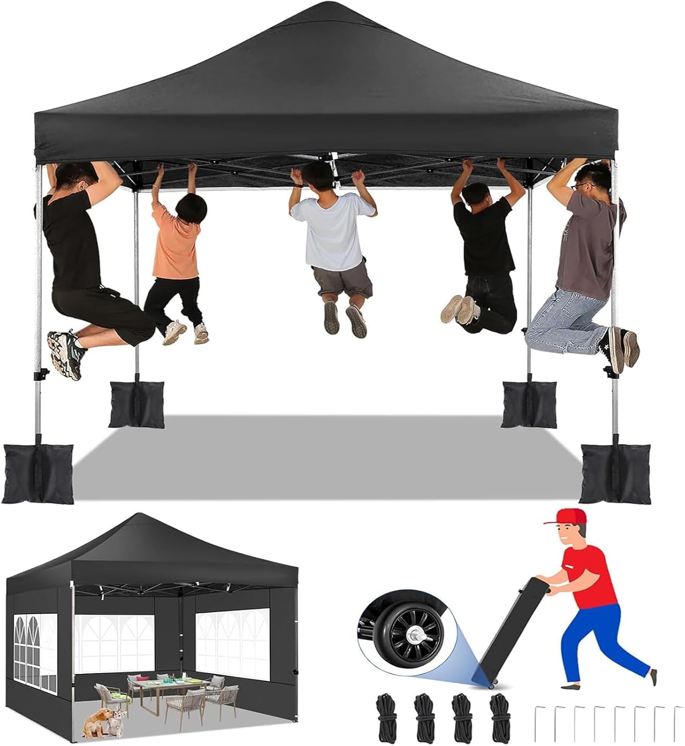 COBIZI - Tonnelle pliante 3x3m, étanche, stable, UV 50+, hiver