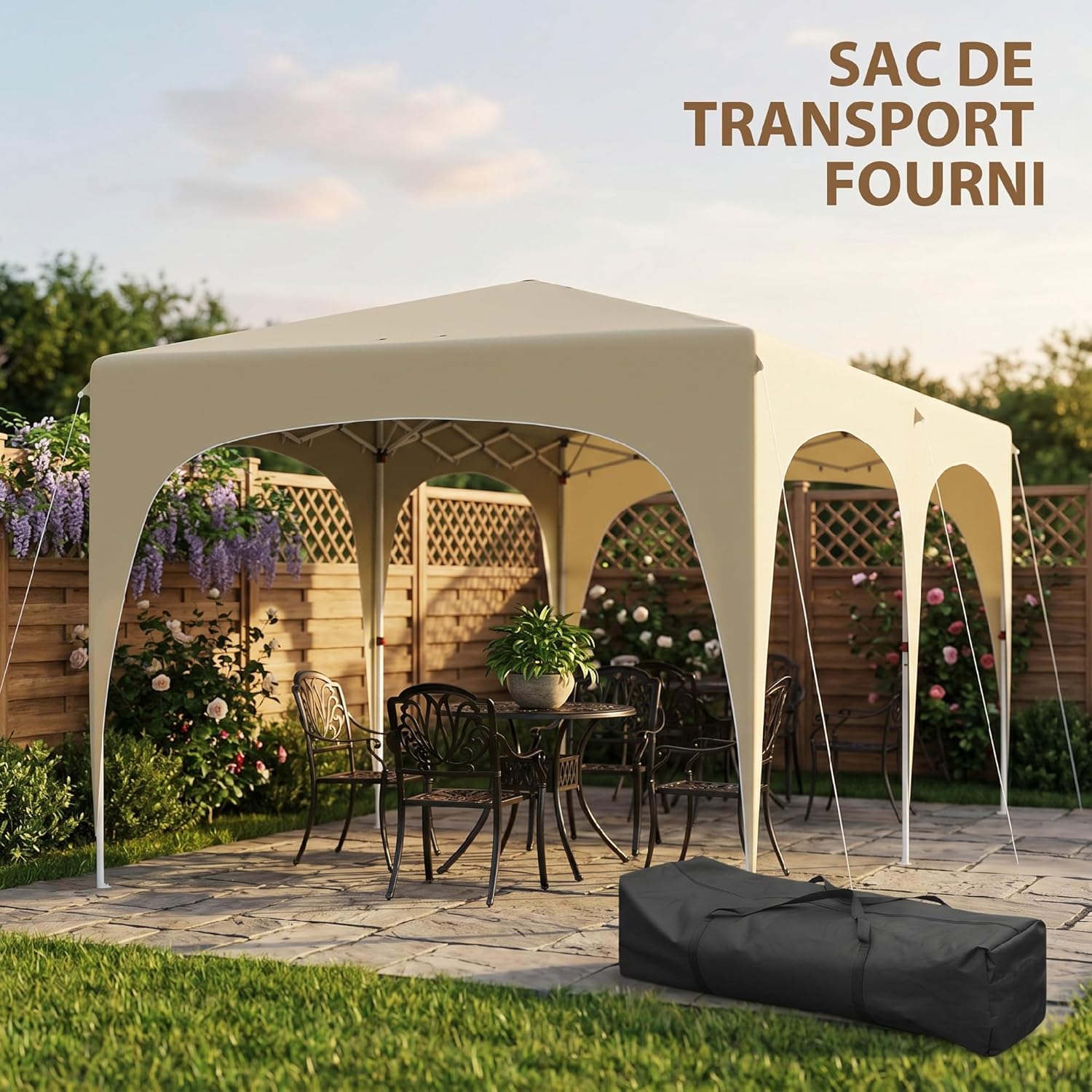 Outsunny - tonnelle pliante Pop up - 3x6 m - UPF50+, accessoires