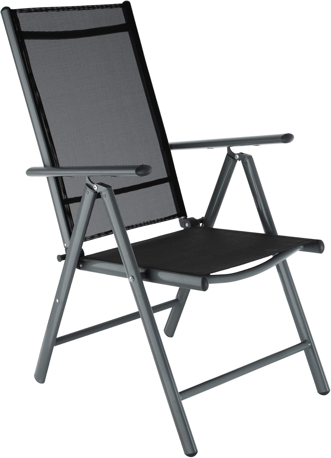 tectake - Salon de jardin aluminium, 8 fauteuils pliables, table, facile à entretenir