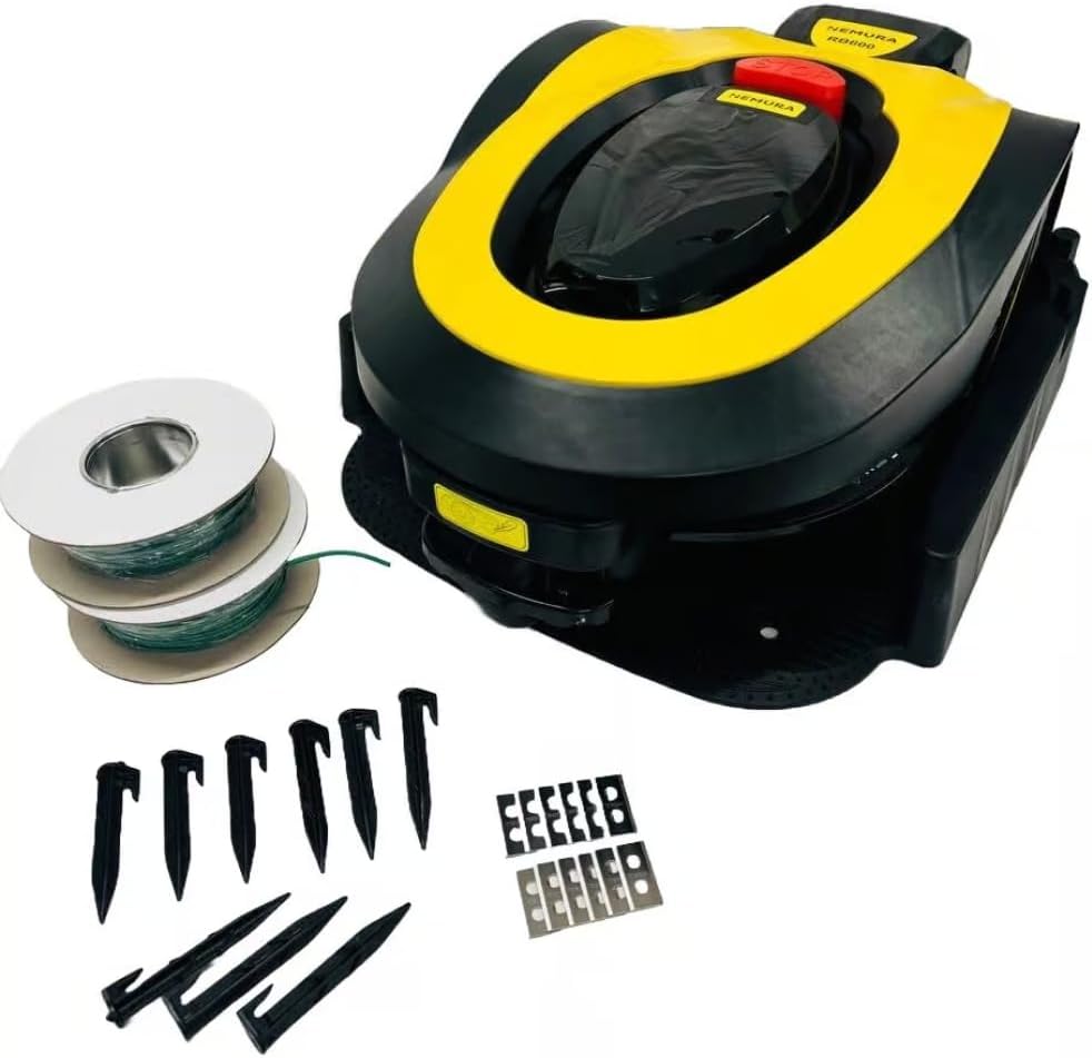 Nemura - Robot Tondeuse 18cm - 600m2, lames acier, câble et station