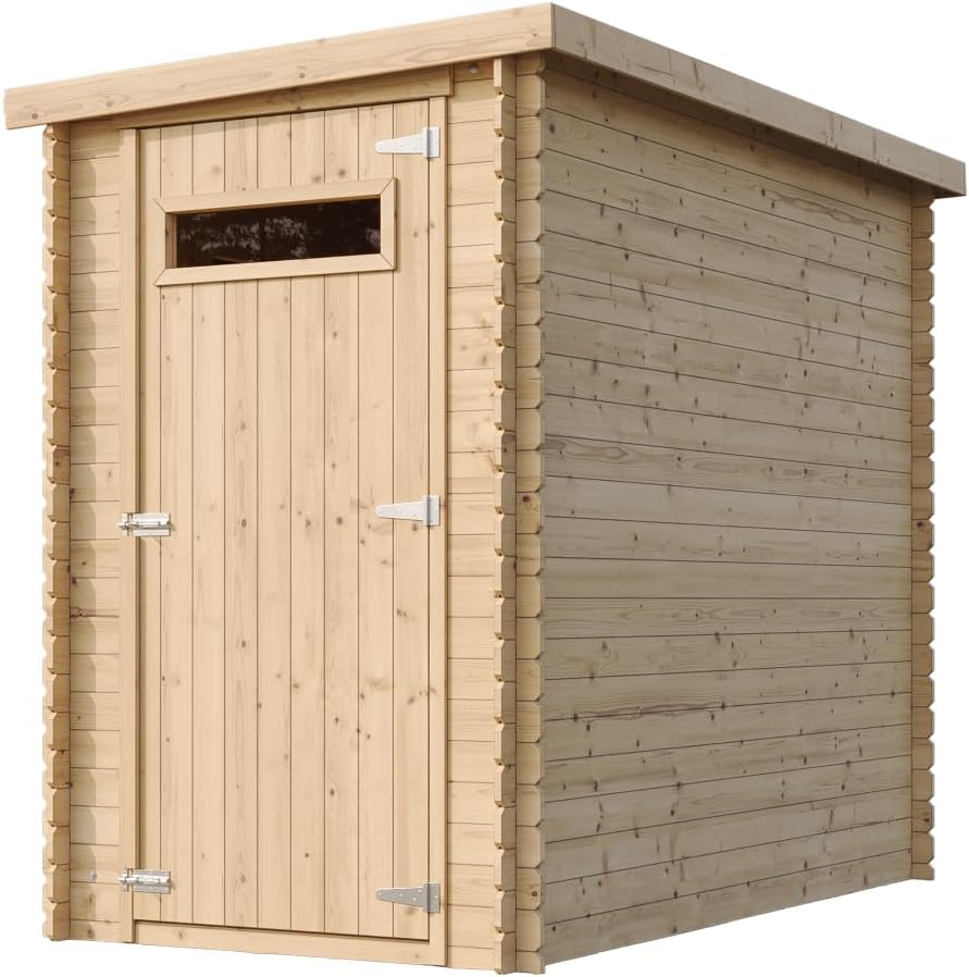 Abri de Jardin en Bois, Petite fenêtre - Stockage extérieur l239xL144xH198 cm/2.63 m2 - Petit abri à Outils, Local à vélos - Toit imperméable, fenêtres TIMBELA M306A
