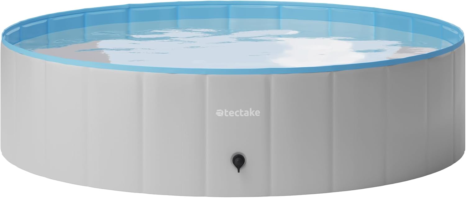 tectake® Piscine pour Chien Piscines a Balle Piscine autoportée Pliable Ø120cm Jeu Exterieur & intérieur pour Chien & Chat Jouet pour Chiens Jeux d'eau Jardin Salon