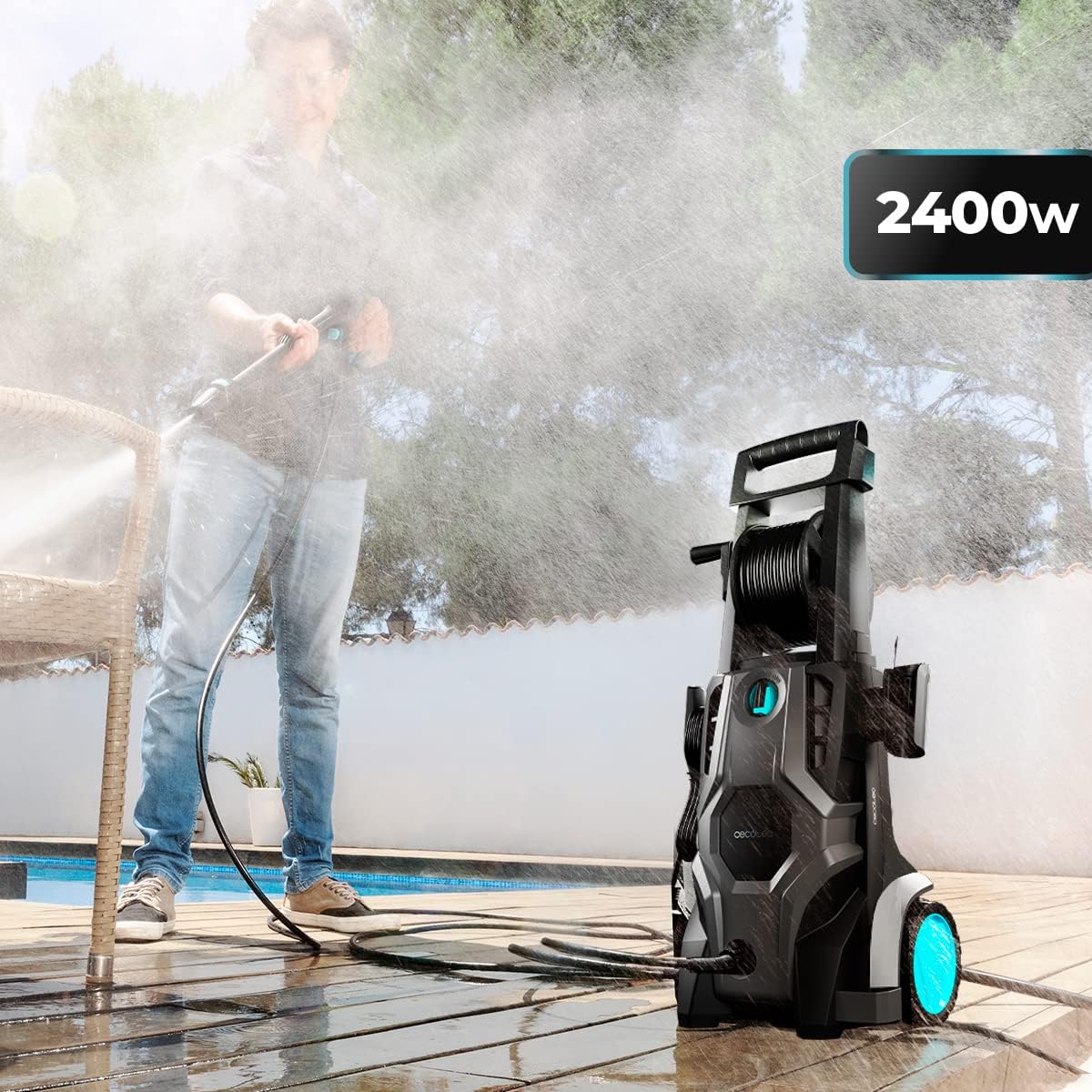 Cecotec - HydroBoost 2400 AdvanceClean - 2400W - 180 bars, pompe alu, 14m rayon