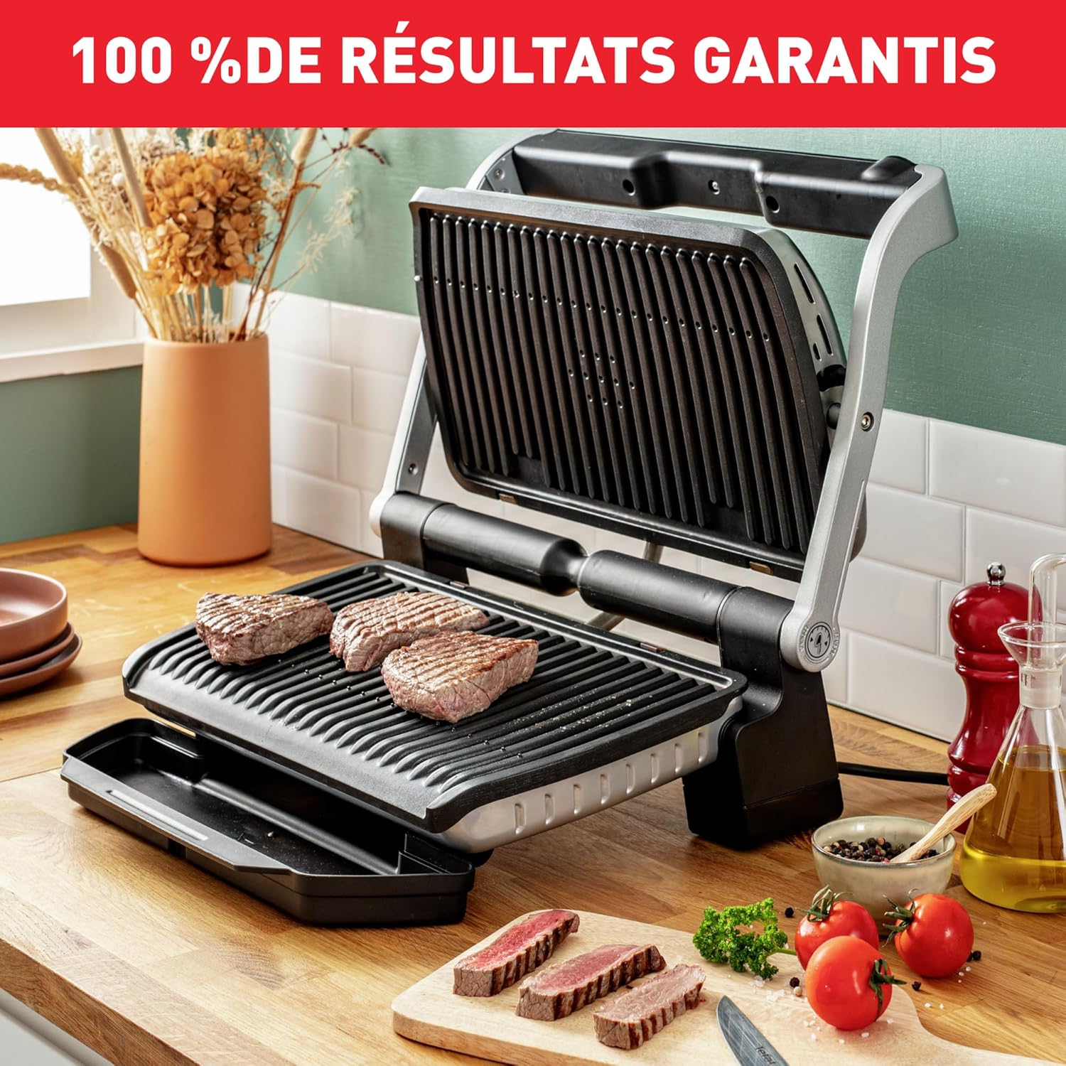 Tefal - Optigrill+ XL série - XL pour 8 personnes, grill intelligent - GC722D16