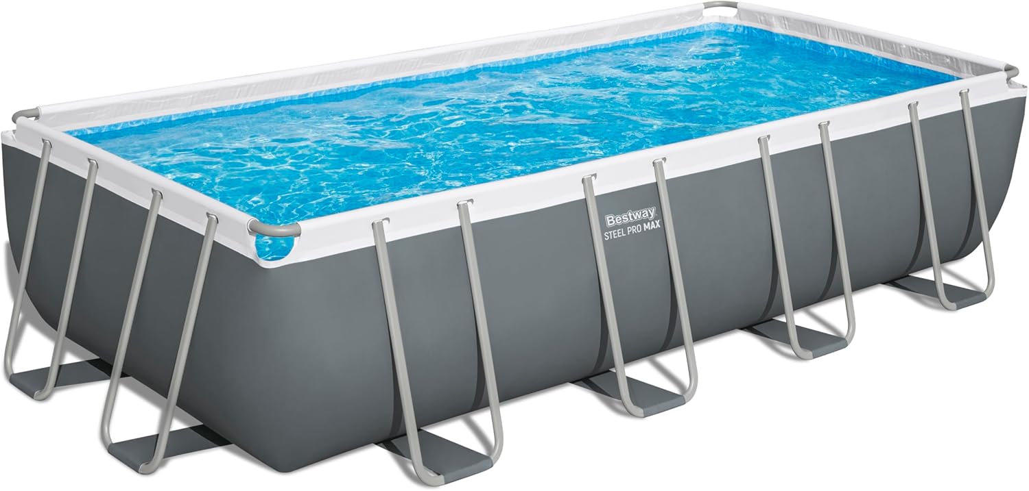 Bestway Steel Pro Max Kit Piscine Hors Sol - 549 cm x 274 cm x 122 cm - Gris foncé