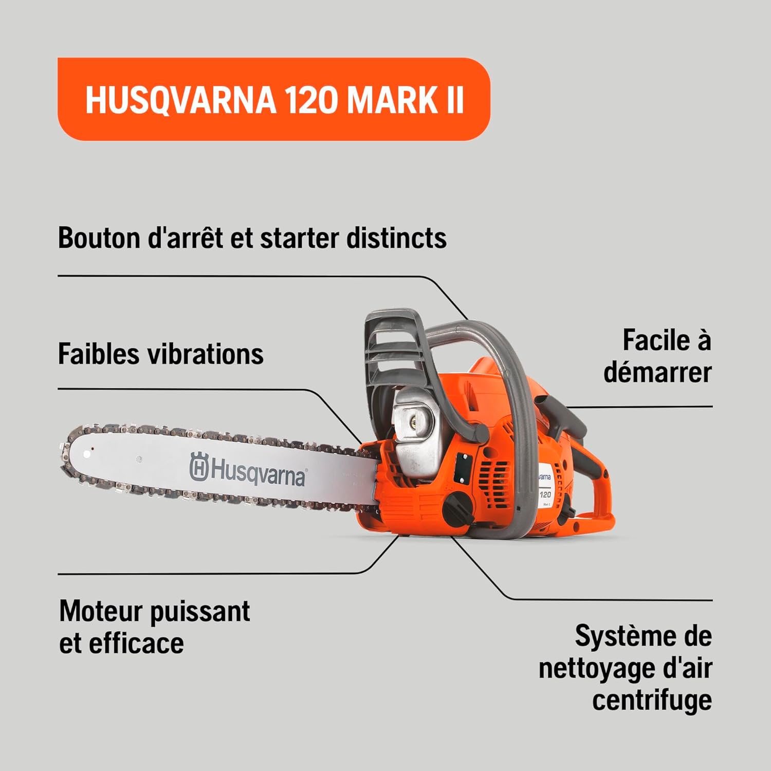 Husqvarna - 120 II série - 35 cm - tronçonneuse essence 38,2 cm3 967861903