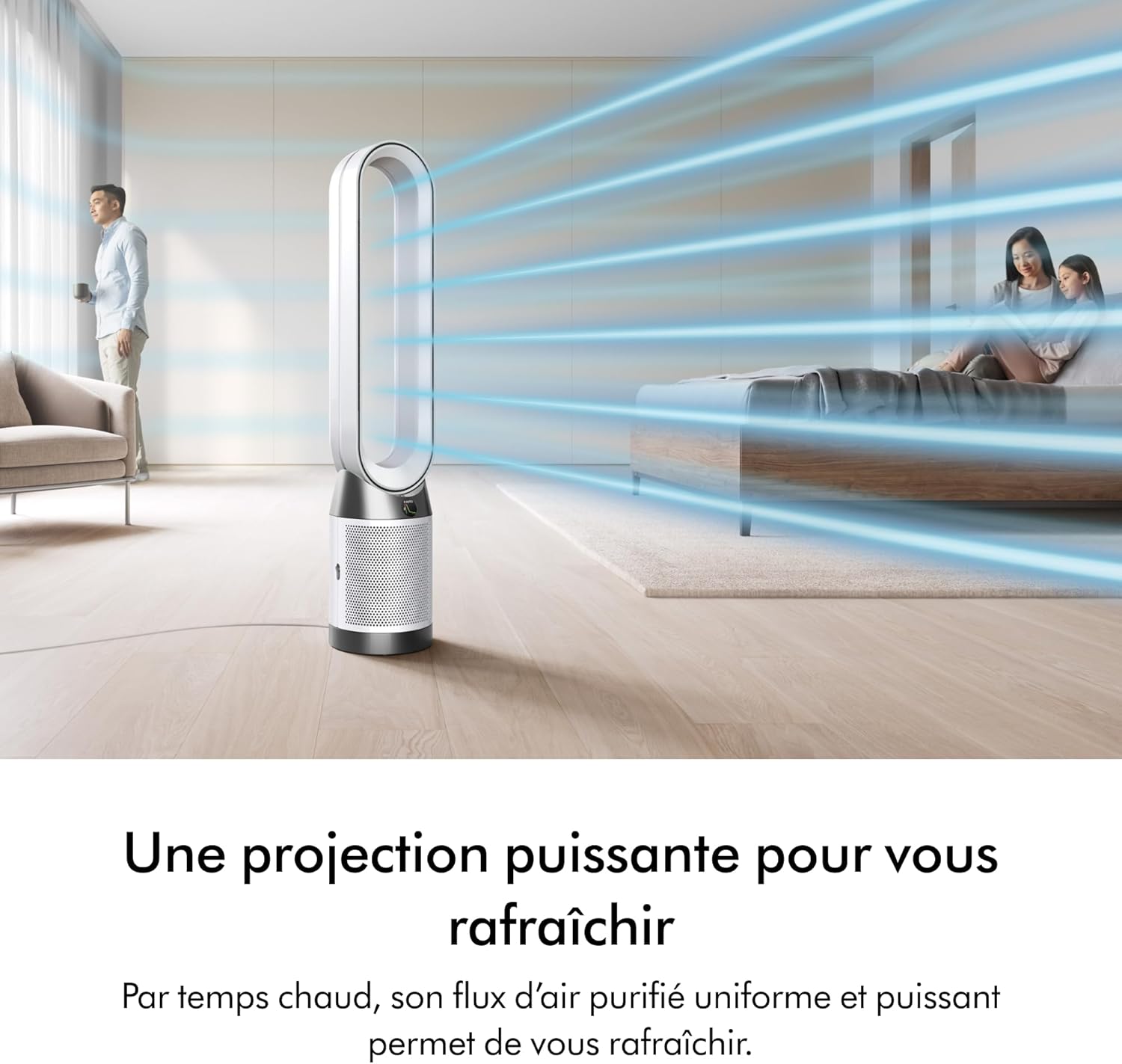 Dyson - Purifier Cool PC1 - ventilateur 2-en-1, flux puissant, blanc/argent - PC1
