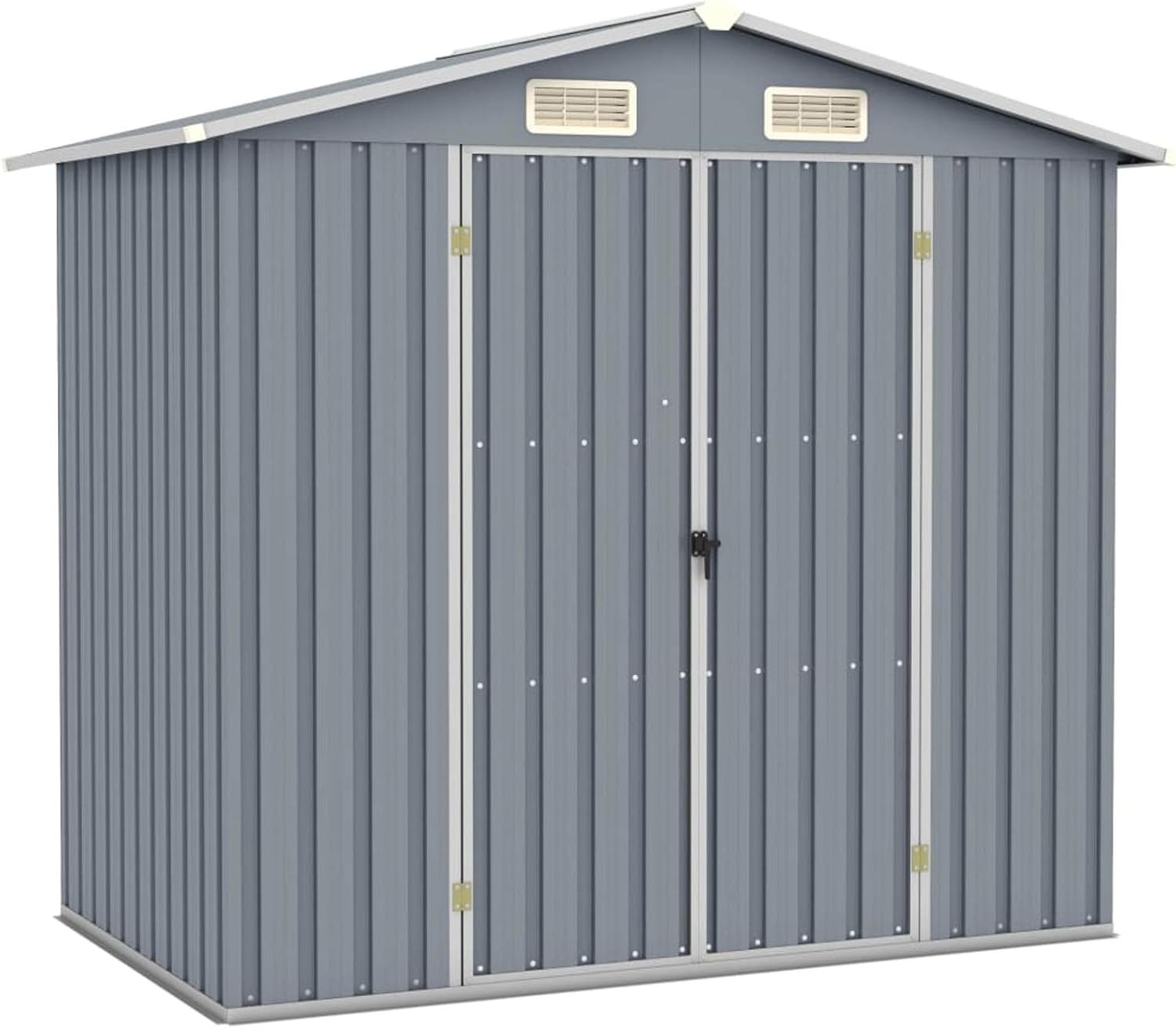 ARKEM - Abri de jardin acier 205x129x183 cm, gris, stockage outils