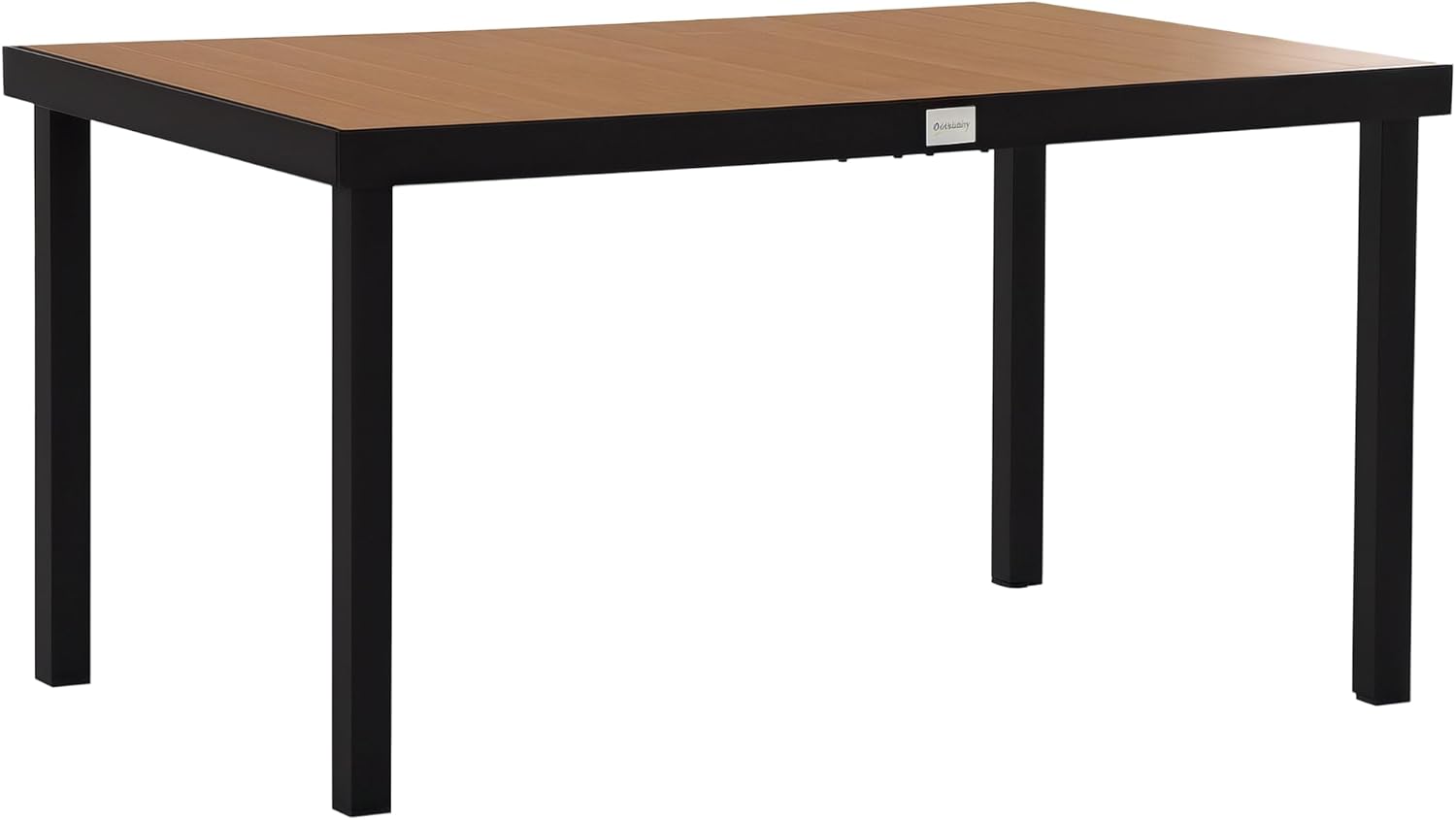 Outsunny - Table à manger jardin, 140x90x74 cm, aluminium bois naturel