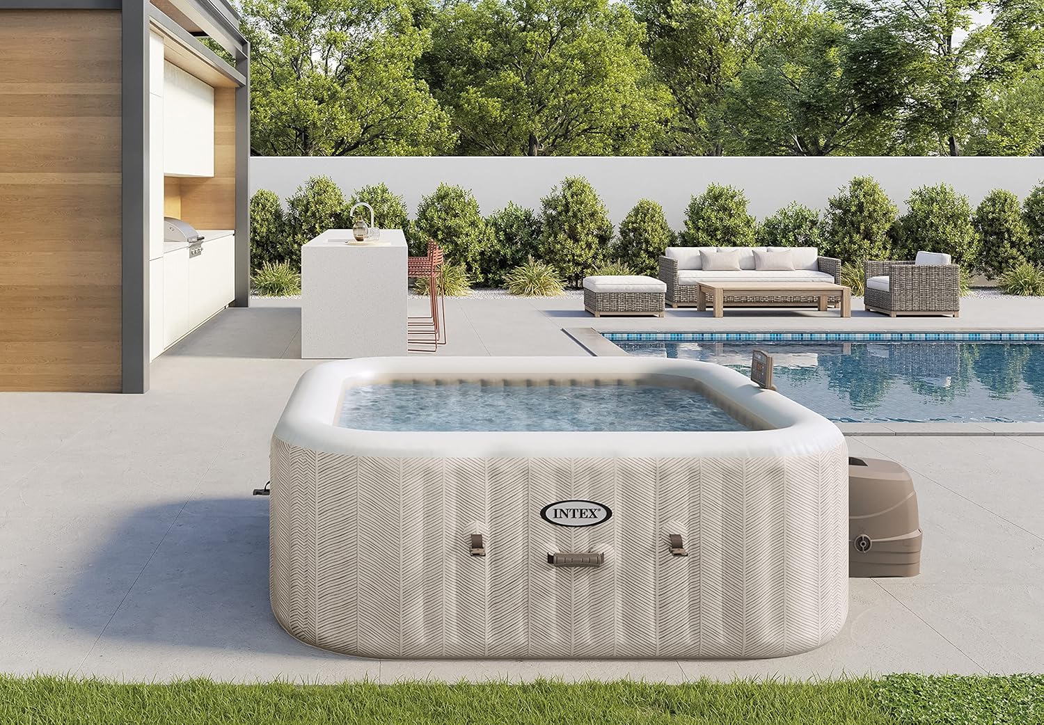 Intex - Pure Spa Chevron série 6 places - spa gonflable confortable 28472EX
