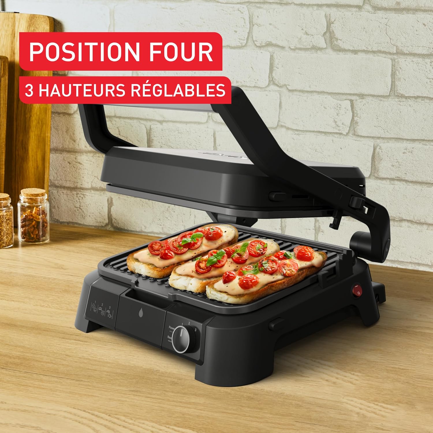 Tefal - SuperGrill 3-en-1 - thermostat réglable, 3 hauteurs, 2000W, GC510DE0