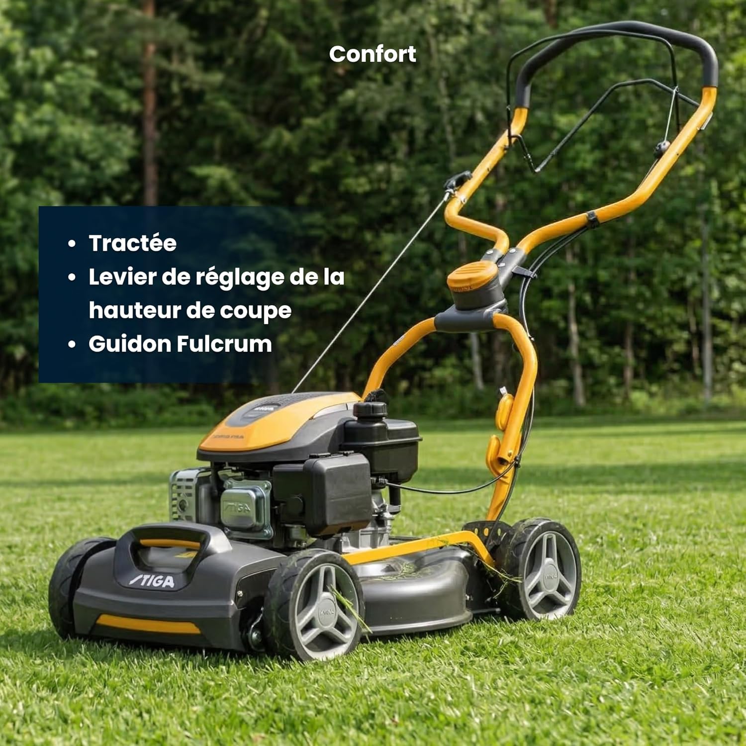 STIGA - Multiclip 747 SD - 45 cm - 139 CC, mulching intégré, guidon Fulcrum