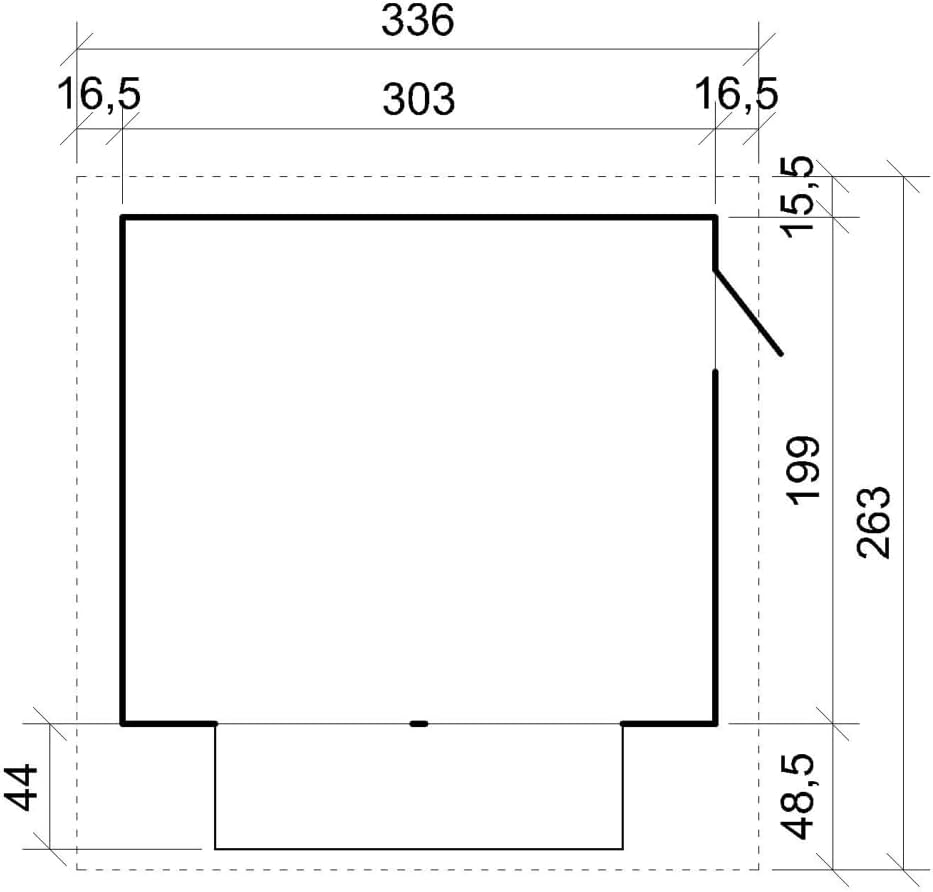 TIMBELA M150 Maison de Jardin en Bois – Étal de Marché avec Comptoir, L336xP263xH232 cm / 6 m², Facile à Monter et à Démonter, Bar Jardin, Abri Multifonctionnel