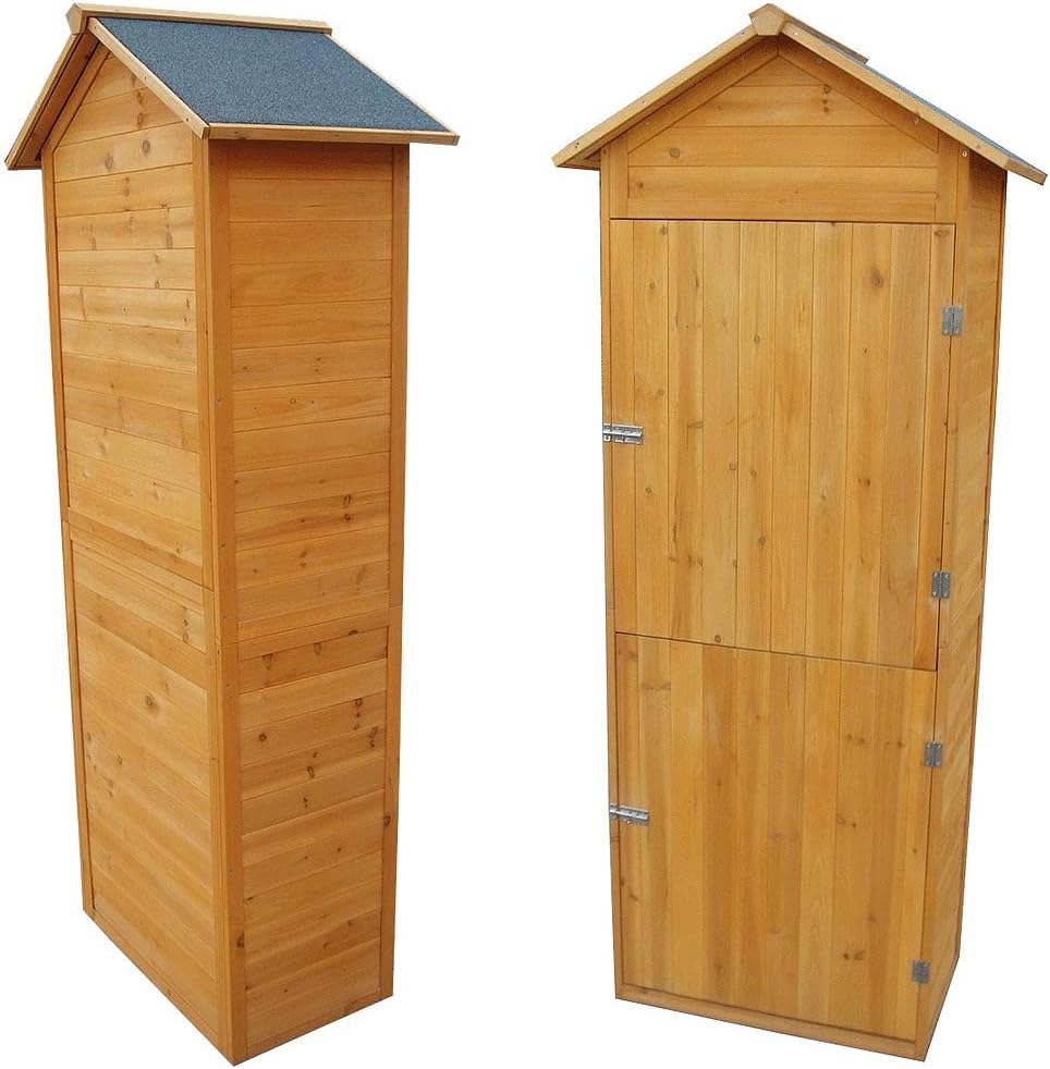 Melko - abri de jardin XXL - 79x49x190 cm - bois, toit pointu, armoire