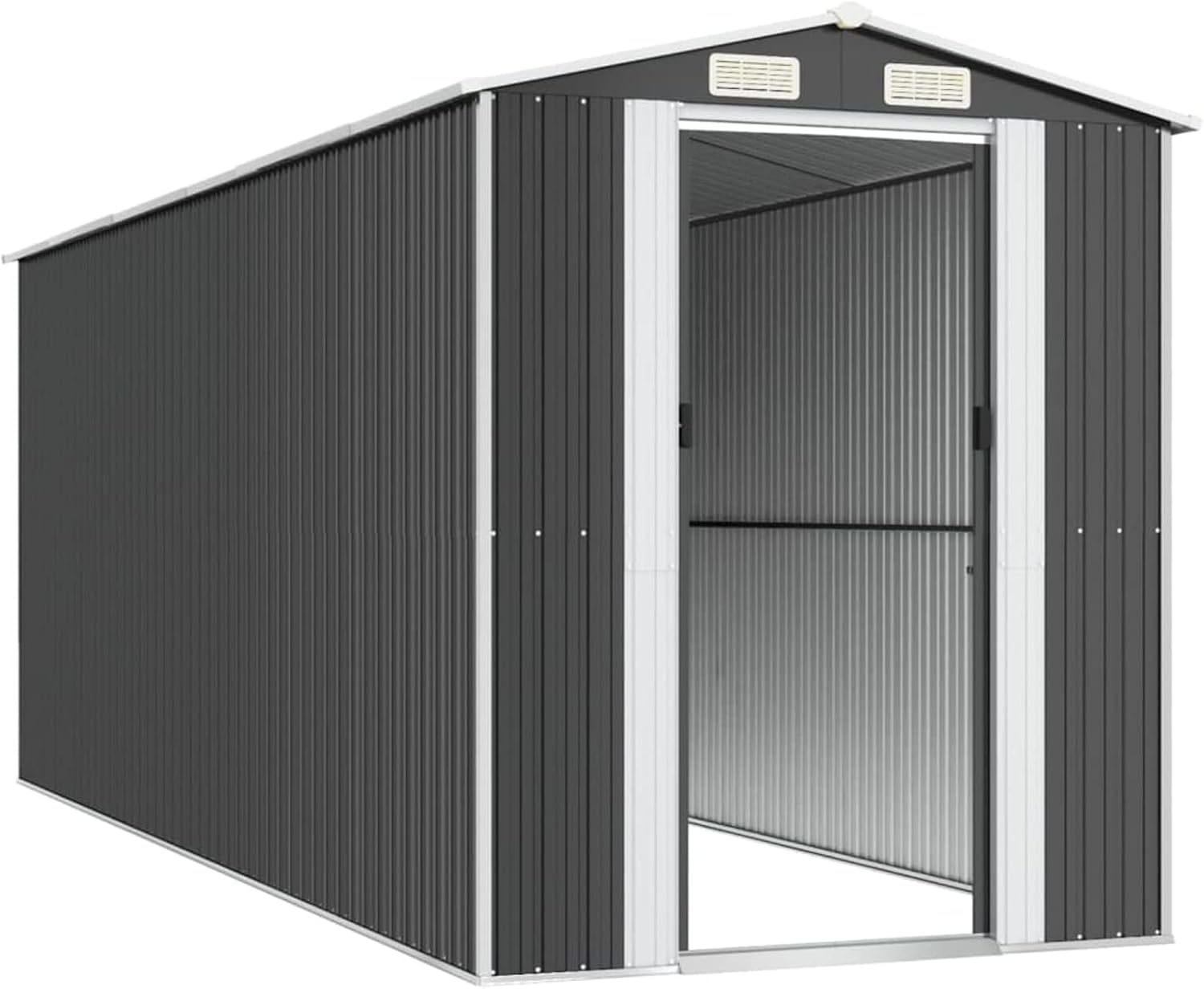ShGaxin Abri de jardin, abris pour parcelles, abris de jardin, abri de jardin extérieur, maisons préfabriquées, acier galvanisé anthracite 192 x 523 x 223 cm