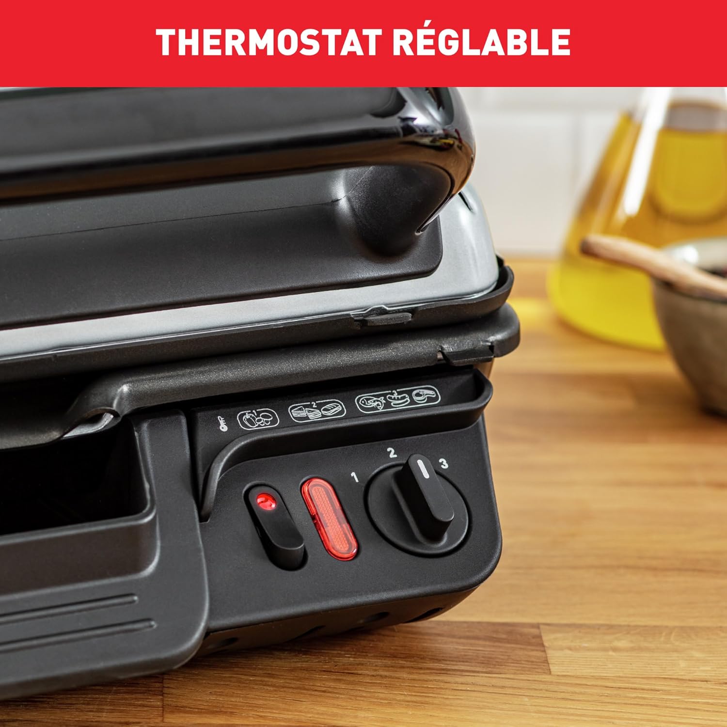 Tefal - Ultra Compact série GC305 - compact, 2000W, plaques amovibles, cuisson saine, GC305012