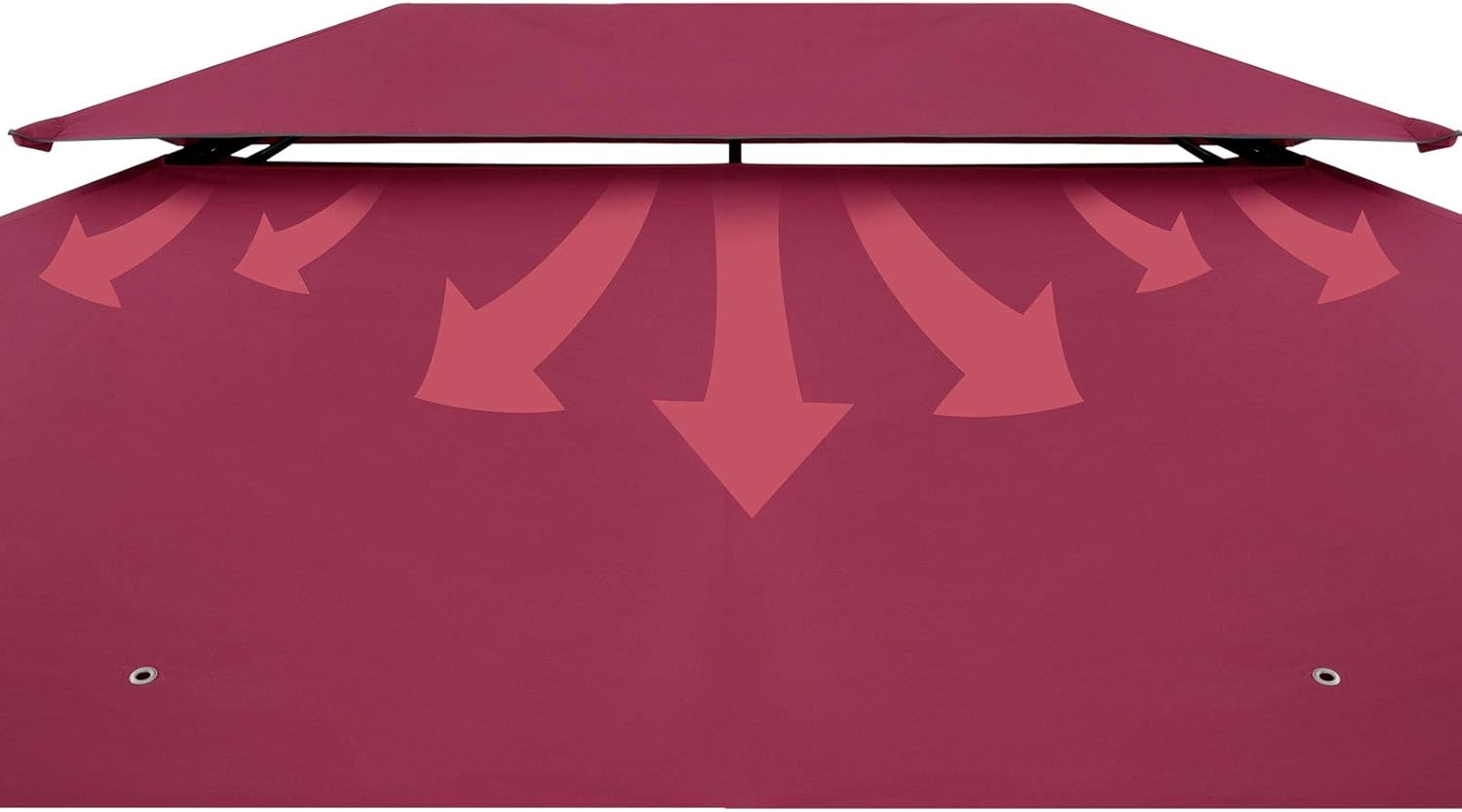 Casaria - Pavillon de Jardin Topas - 3x4m, métal hydrofuge, UV 50+ robuste - Tonneau Rouge TR59A