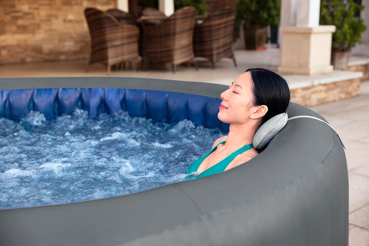 Bestway - Spa Santorini Smart HydroJet Pro - 216x216x80cm - 5 à 7 personnes, contrôle par application