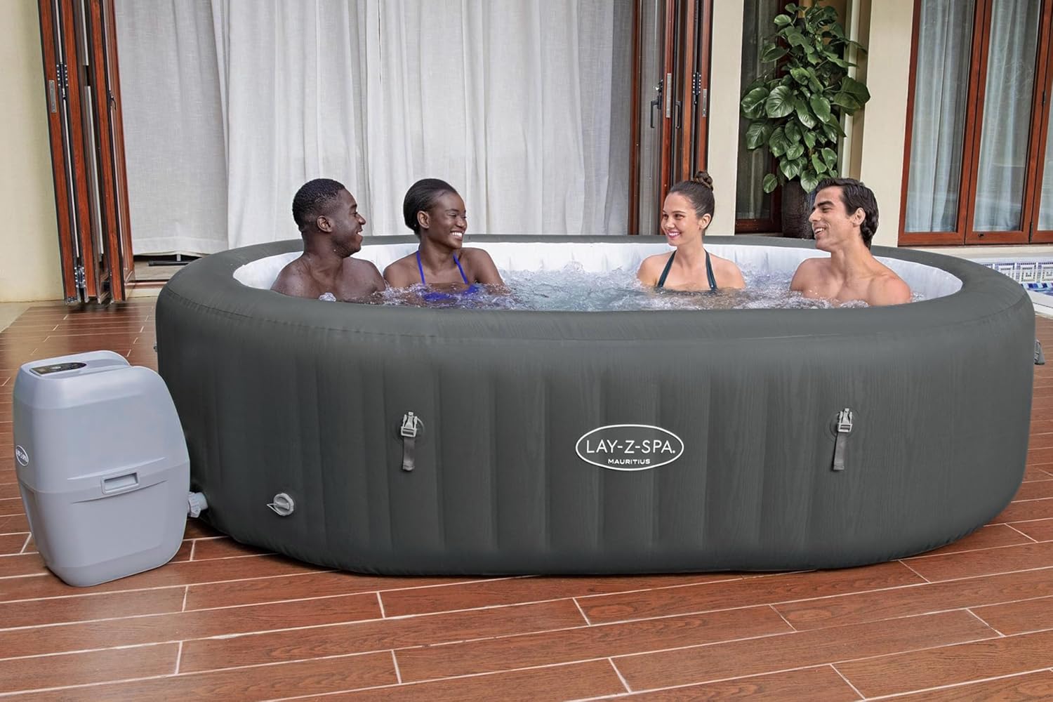 Bestway - Lay-Z-Spa Mauritius - ovale 5-7 pers WiFi Airjet - 211x257cm