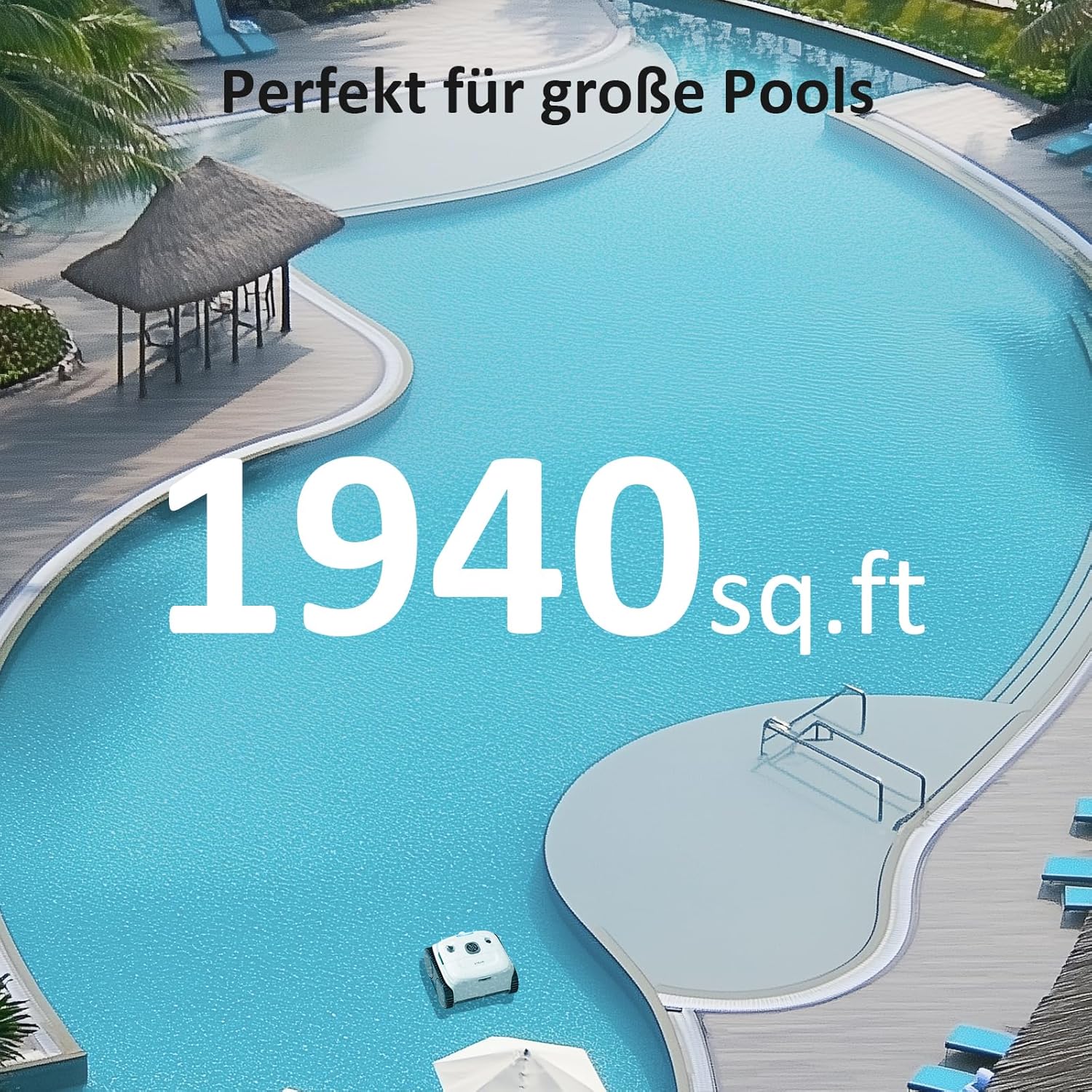 WYBOT - C2 Vision AI - jusqu’à 180㎡ - robot piscine sans fil, sol & mur, filtration double, batterie puissante