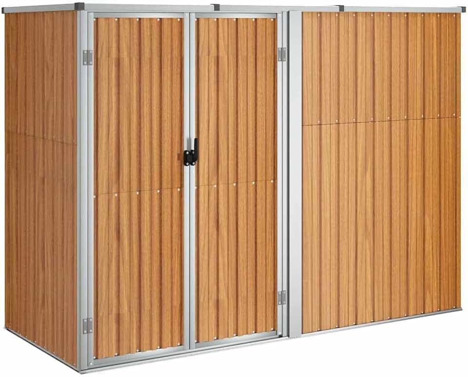 vidaXL Abri à Outils de Jardin Remise de Stockage Organisateur d'Outils Cabane de Rangement Extérieur Marron 225x89x161 cm Acier Galvanisé