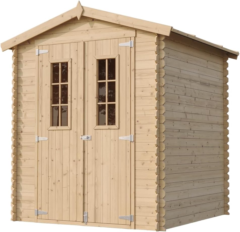 Timbela - Abri de jardin bois traité, 186x196x218 cm, 2,82 m², sol inclus, M320C+M320G