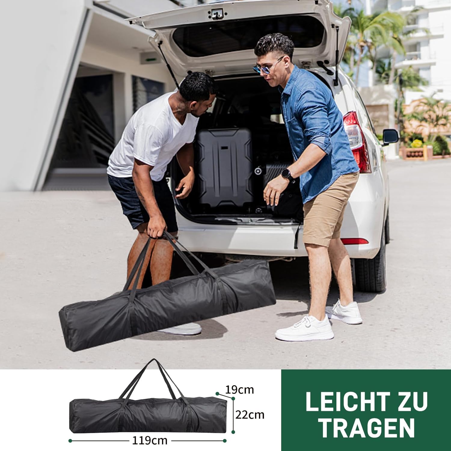 LEADZM - tonnelle pliante - 3x3m - imperméable, UV50+, 4 côtés, réglable
