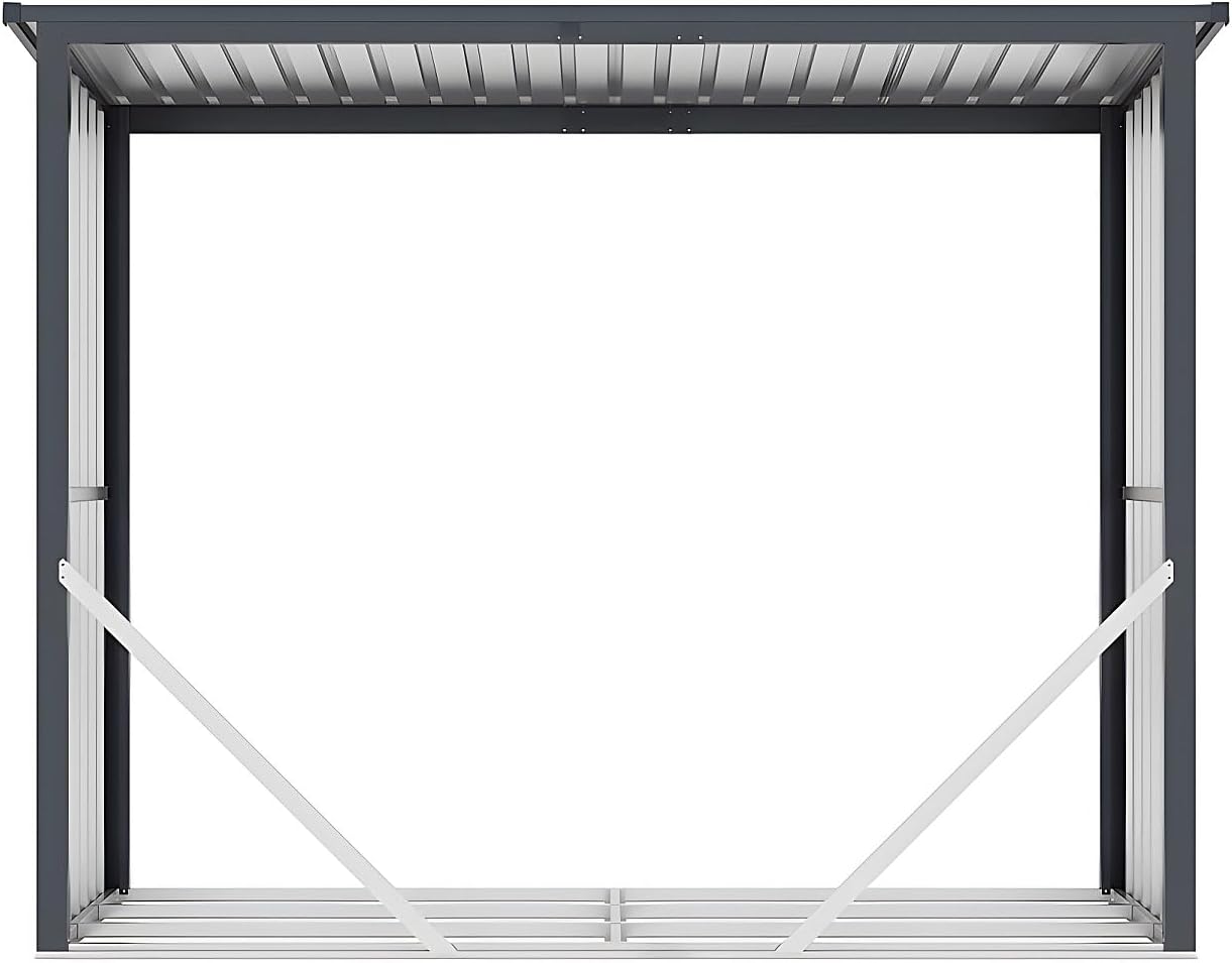 Vente-unique Abri b√ªches métal en Acier galvanisé Effet Bois 4,9 st√®res - 4,1 m3 Winwood - L.242 x P.89 x H.190 cm